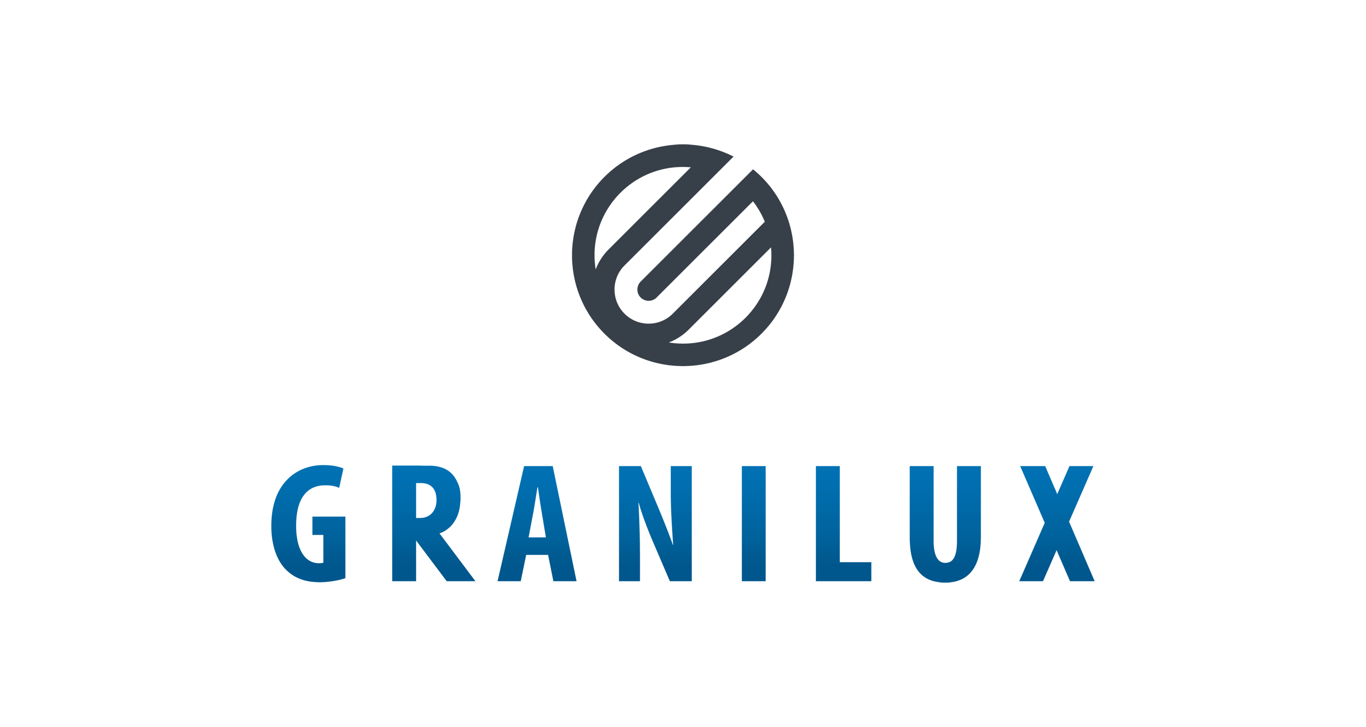 Granilux Logo black icon over blux text sml
